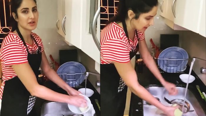 katrina washing dishes