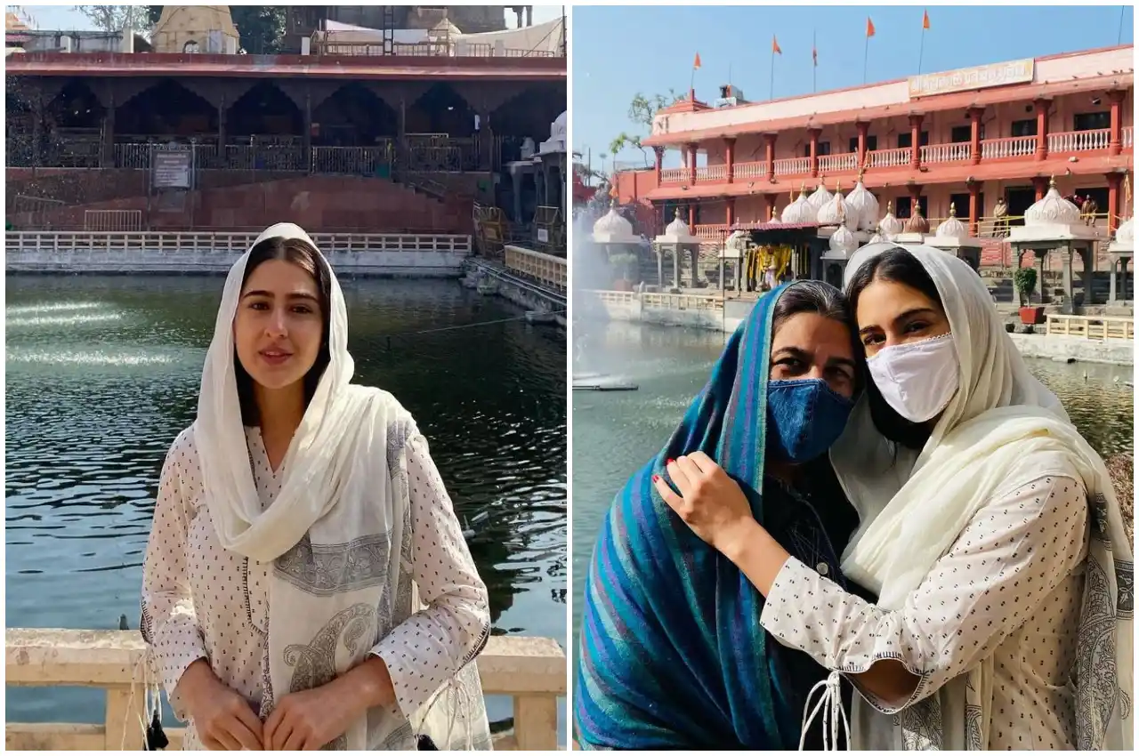 sara ali khan in khajrana mandir