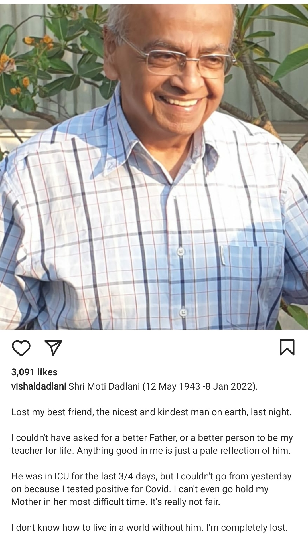 vishal dadlani father moti dadlani death 