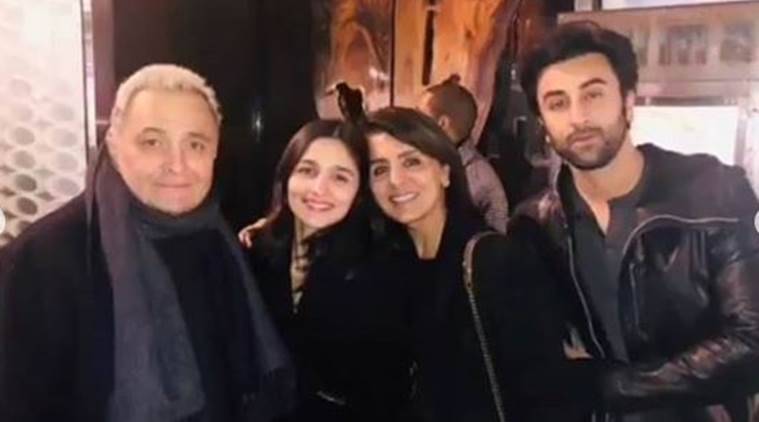 ranbir kapoor and alia bhatt with rishi kapoor