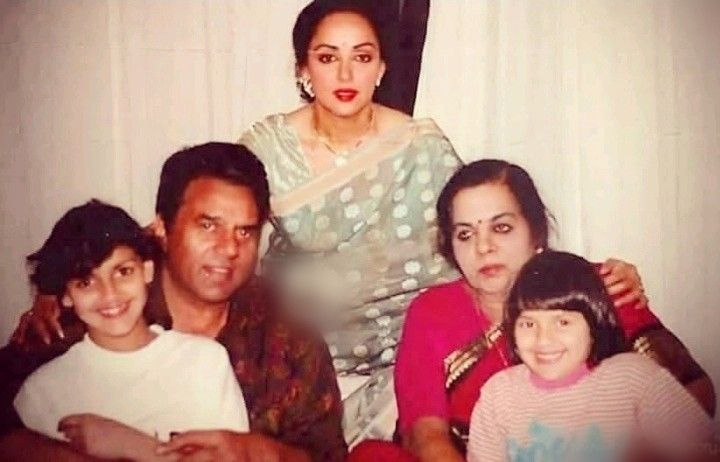 hema malini with family