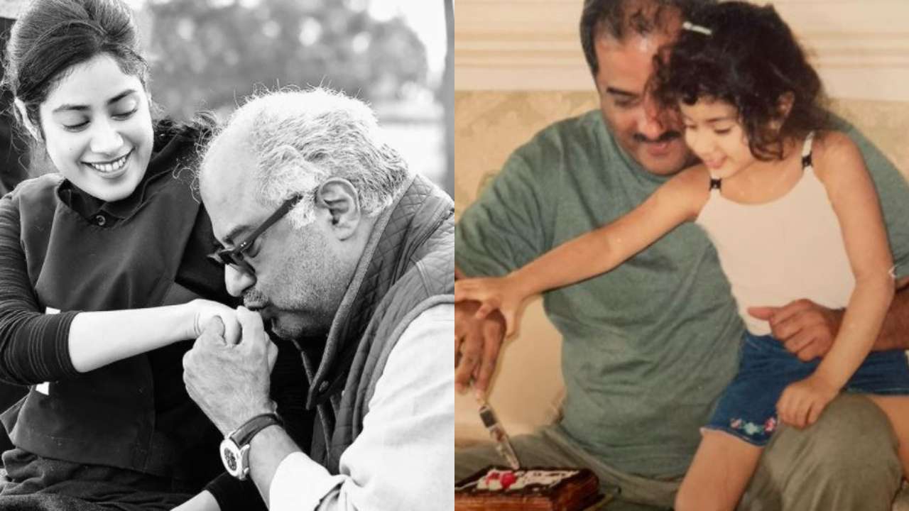 janhvi kapoor and boney kapoor 