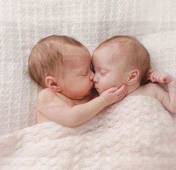 new born baby girl and baby boy