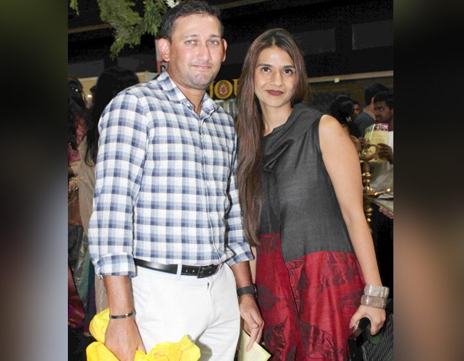 ajit agarkar with wife fatima