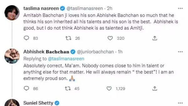 amitabh bachchan and abhishek and taslima