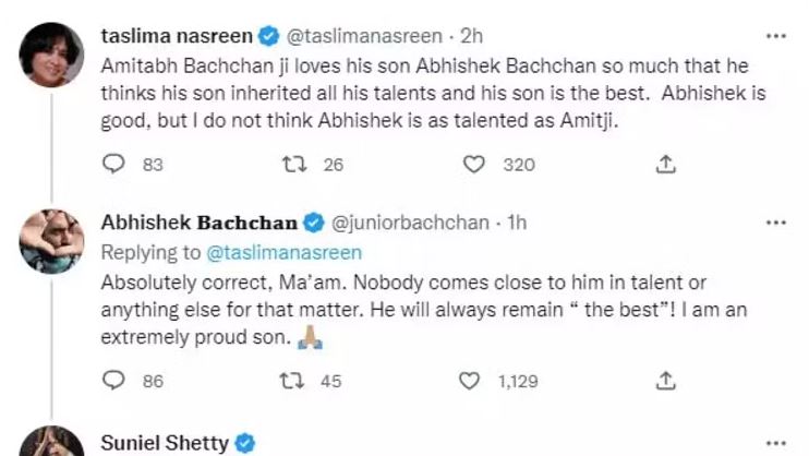 amitabh bachchan and abhishek and taslima 