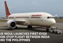 Air India non-stop flight announcement.