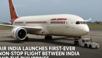 Air India non-stop flight announcement.