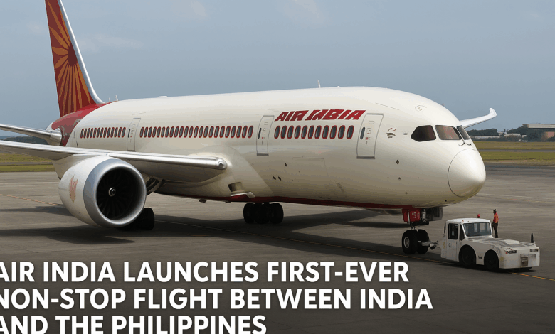 Air India non-stop flight announcement.